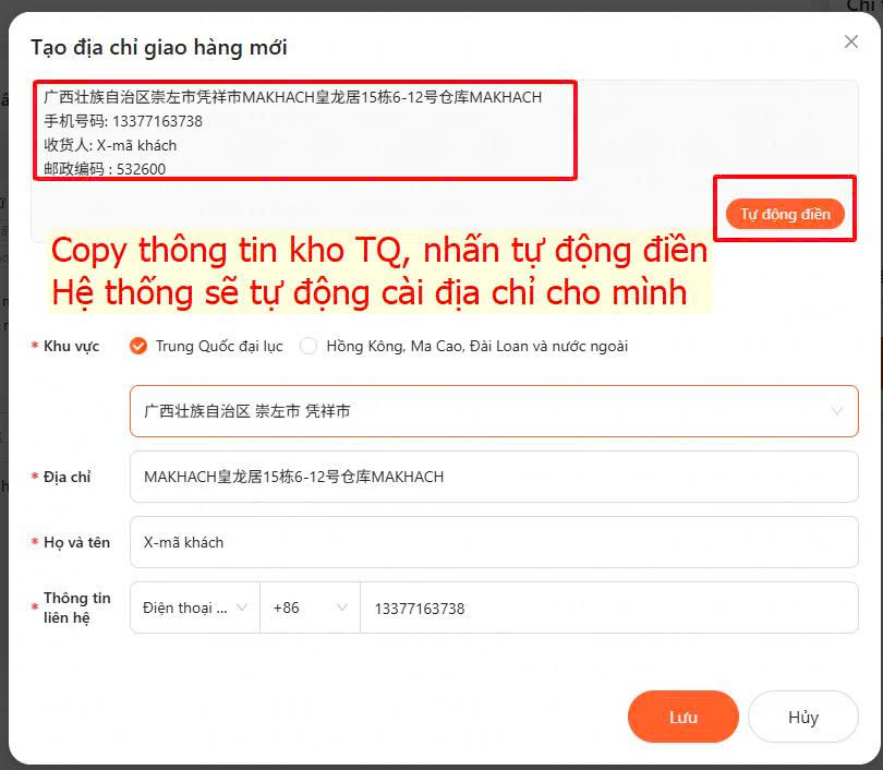 Địa chỉ kho ShipX